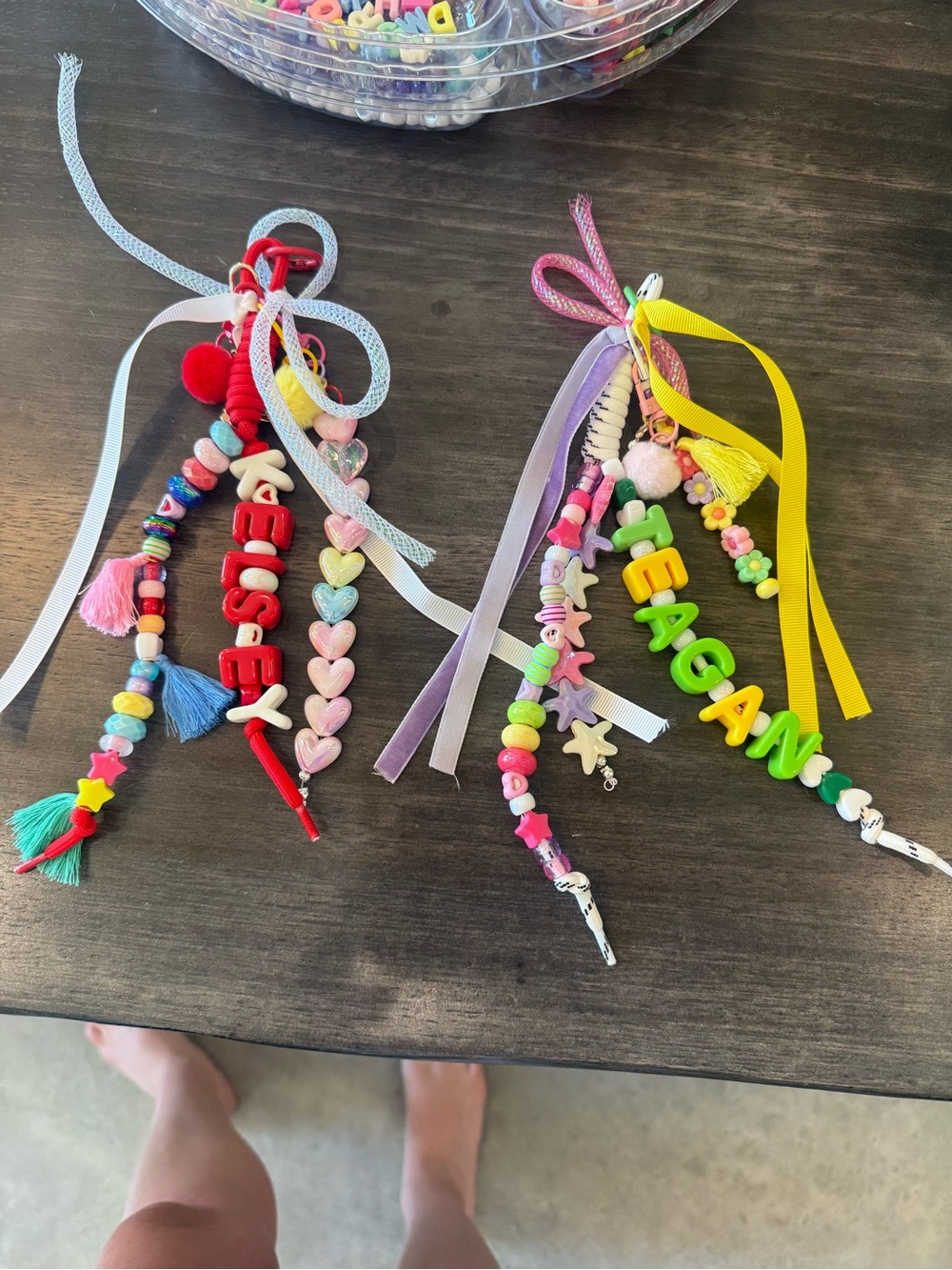 Custom Beaded Bag Charm Keychain
